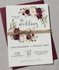 Rustic Burgundy Wedding Invitation Set Blush And Burgundy Invitation Marsala Wedding Invitations With Rsvp Floral Watercolor Invitation Bohemian Wedding Invitations Burgundy Wedding Invitations Wedding Invitation Sets