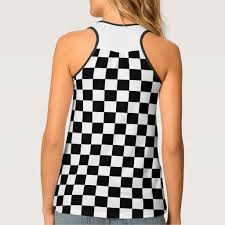 Black And White Plaid Tank Top Cool Black White Formula 1 Checkered Flags Pattern Tank Top Zazzle Com