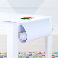 White Adjustable Kids Table Paper Roll Holder Crate And Barrel In 2020 Kid Table Paper Roll Holders White Kids Table