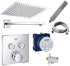 Vanvilla Duschset Mit Unterputz Armatur Grohe Smartcontrol Thermostat Und Vanvilla Regenduschkopf Eckig Dusch Set G02 Poliert A In 2020 Thermostat Electronic Products