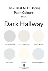 The 6 Best Not Boring Paint Colours For A Dark Hallway Kylie M Interiors Dark Hallway Hallway Paint Hallway Colours
