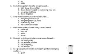 Jelaskan contoh perubahan energi listrik menjadi energi panas? Soal Tematik Kelas 3 Tema 6 Energi Dan Perubahannya Subtema 2 Perubahan Energi Cute766