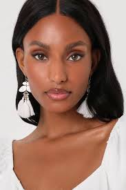 Ansley White Earrings