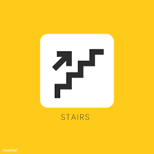 Black And Yellow Sign With Arrow Meaning Yellow Down Arrow Stairs Icon Sign Vector Free Image By Rawpixel Com Wan