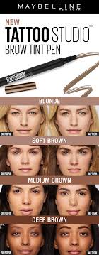 For example, use a blonde eyebrow pencil and a dark blonde eyebrow pencil if you have blonde brows. Want Next Level Brows Try Our New Tattoostudio Brow Tint Pens With The Multi Prong Tip You Can Easily Create Microblade Maquillage Idee Maquillage Maybelline