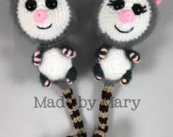 PDF PATTERN: Ollie and Olive Opossum Amigurumi Pattern **crochet Pattern  Only, Not Actual Doll!** Crochet Opossum
