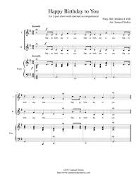 Advanced Happy Birthday Music Sheet Piano 45 Download Happy Birthday To You For 2 Part Choir With Happy Birthday Music Music Birthday Sheet Music