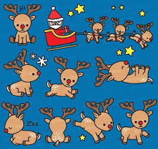 Vector illustrations of reindeer rudolf isolated on white background. Premium Vector Clipart Kawaii Rudolph The Red Nosed Reindeer Cute Reindeer Clipart Set High Quality Vectors Kawaii Christmas Clipart Kawaii Christmas Reindeer Drawing Christmas Drawing