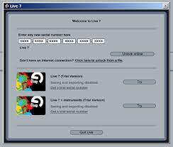If you are trying to unlock live 2.1 or higher, you can also unlock offline without transferring the unlock key. Unlocking Live 7 0 5