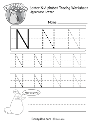 Whichever activities your child chooses, you can be sure they're learning as they go. Uppercase Letter N Tracing Worksheet Doozy Moo