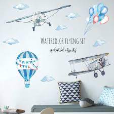 You might also like this photos. Cartoon Wall Sticker Airplane Wall Decals Kids Sky Dream Nursery Decoration Diy Buy Baby Cartoon Wall Stickers Kids Room Bedroom Wall Stickers Airplane Room Stikers Blue Hot Air Balloon Airplane Cartoon Sticker