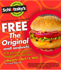 Schlotzsky S Restaurant Free Sandwich With Purchase Of A 32 Oz Drink And Chips On April 15th Sandwiches Restaurant Deals Chips