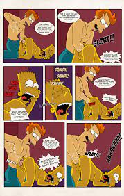 Xbooru - all fours anus ass bart simpson comic crossover fisting futurama  gaping gaping anus gay gninrom looking back nude philip j. fry shirtless  tears testicles text the simpsons top-down bottom-up yellow