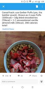 This Stuff Concerns Me Eating Baby Cereal In Order To Lower Calories This Is The Shit I Did When I Was Anorexic And Was Later Put In Intense Therapy Hospitalization I Understand You