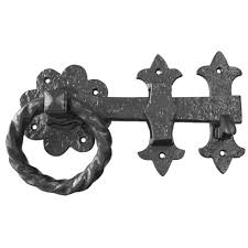 Our gate latches are available in a variety of styles and sizes so there should be a latch to suit every taste and door. Twisted Ring Gate Latch 100mm Black Antique E Hardware