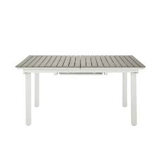 Myj aluminium outdoor tables small ultralight portable folding small tables aluminum desk outdoor table aluminium table. Table De Jardin Extensible 6 10 Personnes En Aluminium Et Composite L157 Escale Maisons Du Monde