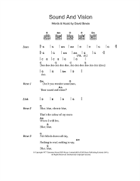 Sound And Vision Sheet Music David Bowie Guitar Chords Lyrics Guitar Chords And Lyrics Sheet Music Notes David Bowie