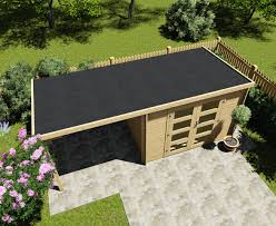 Aus naurbelassenem fichtenholz., sockelmaß (bxt): Gartenhaus Flachdach Mit Seitendach 28 Mm Nwh Harz 28236 Gartenzauber Gmbh