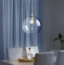The thin wire was would up at the top and spring loaded with the perfect tension, so that you could take hold of the fitting and move it looks like an ikea fitting. Jakobsbyn Pendant Lamp Shade Clear Glass Ikea