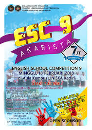 2018 bagi guru kelas sd dan mata pelajaran smp ini merupakan matematika, ipa, ips, bahasa indonesia, dan bahasa inggris. Lomba Olimpiade Bahasa Inggris English School Competition 9 Esc 9 Eventkampus Com