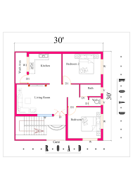 Square feet details ground floor area : 30x30 2bhk House Plan In 900 Square Feet Area Dk 3d Home Design
