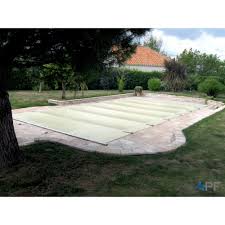 Bache A Barres Littoral Beige Opaque Pour Piscine 12 X 6 M