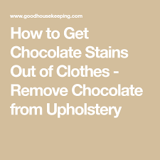 Ideally, hold the reverse of the fabric under the tap or—if that's impossible—saturate the stain with cold water or soda water. Yes You Can Get Rid Of Chocolate Stains On Just About Anything Chocolate Stains Removing Chocolate Stains Stains