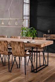 table a manger teck recycle metal 200 java table a manger en teck salle a manger industrielle table salle a manger