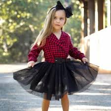 Girls Red Plaid Button Down Collared Tutu Dress With Fixed Belt Tutu Dress Toddler Red Plaid Dress Outfit Toddler Dress