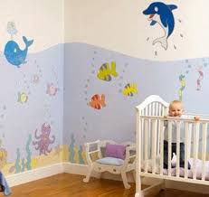 رسومات حوائط غرف أطفال 2020 صور مودرن ورسمات وتصميمات غاية في الروعة Ocean Themed Nursery Nursery Themes Decor