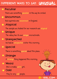 Unusual Synonyms 10 Synonyms For Unusual In English 7 E S L English Vocabulary Words Learn English Words English Phrases