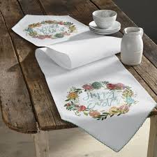 Happy Easter Table Runner From Country Door Easter Table Runners Easter Table Linen Table Runner