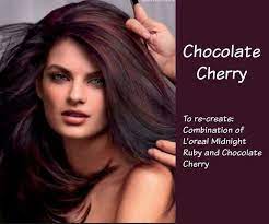 Hair Color Chocolate Cherry Combination Of L Oreal Midnight Ruby And Chocolate Cherry Hair Styles Cherry Hair Cherry Hair Color