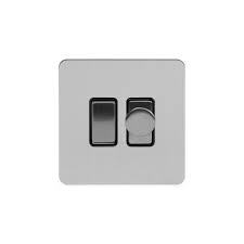You can easily turn the lights on and off with the paddle style switch. Soho Lighting Brushed Chrome Flat Plate Dimmer And Rocker Switch Combo The Soho Lighting Company Soho Lighting