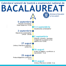 Rezultatele finale la bacalaureat vor fi publicate in format anonimizat. Ministerul EducaÈ›iei Romania Luni 24 August Incepe A Doua Sesiune A Examenului NaÈ›ional De Bacalaureat 2020 Probele Scrise Sunt Programate In SÄƒptÄƒmana 24 27 August DupÄƒ UrmÄƒtorul Calendar