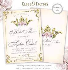 Princess Bridal Shower Invitation Crown Bridal Shower Invite Etsy Princess Baby Shower Invitation Crown Baby Shower Invitations Baby Shower Princess Theme