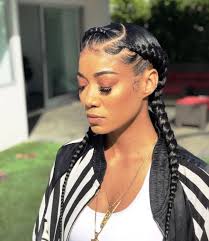 This is an example of a french braid that has been morphed into a mess of spiraling braids that form a complex labyrinth of hair. French Braid Hairstyles For Black Hair Two Braid Hairstyles Cornrow Hairstyles African Braids Hairstyles