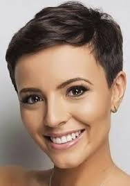 Pretty Short Haircut On Dark Hair Super Short Hair Short Hair Styles Very Short Hair