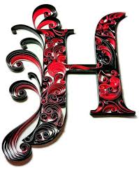 See more ideas about quilling, drawings, dog tattoos. Fancy Red Black Monogram Letter H Quantum Artistic Quilling Paper Craft Quilling Letters Quilling