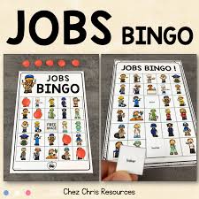 Jobs Bingo Game Chez Chris Resources Resources For Esl Teachers Bingo Games Bingo Games