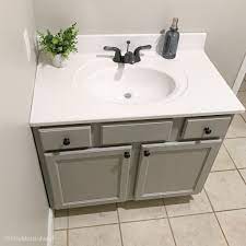 But now our vanity looked even more outdated! Painted Bathroom Sink For Under 5 Themartinnest Com