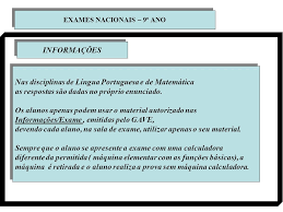 Exames Nacionais 9Âº Ano Ppt Carregar