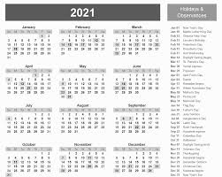 Printable 2021 Calendar With Holidays In 2020 Calendar Printables Calendar Template Printable Calendar Template