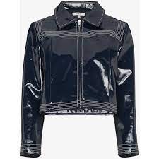 Ganni Regent Jacket 260 Liked On Polyvore Featuring Outerwear Jackets Blue Cropped Jacket Collar Jacket Blue J Ganni Jacket Denim Jacket Women Jackets