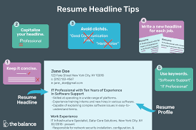 A short written description of your education, qualifications, previous jobs, and sometimes also your personal interests, that you send to an employer when you are trying to get a job How To Write A Resume Headline With Examples