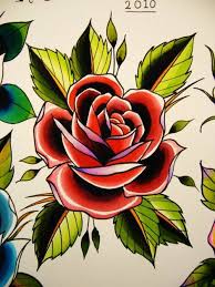 Old School Rose Traditional Rose Tattoos Old School Rose Flower Drawing