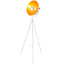 Stehlampe Scheinwerfer Design Weiss Gold Hohe 160 Cm Sandra