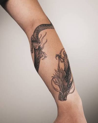 Dragon forearm-elbow wrapped around tattoo // fineline tattoo by @wong_tattooer booking open fineline//outline//realism//cover up tattoo & design Based in San Diego and travel to Orange weekly . For booking @wong_tattooer click the