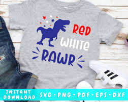 Download Red White Rawr Svg 4th Of July Dinosaur Svg Boy 4th Of July Svg By Lemonstudiocreations Thehungryjpeg Com