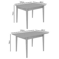 Solid wood extendable dining table: Grey Solid Wood Extendable Dining Table Seats 4 Cami Furniture123